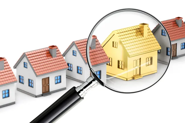 Building inspector examining an Auckland property with a magnifying glass