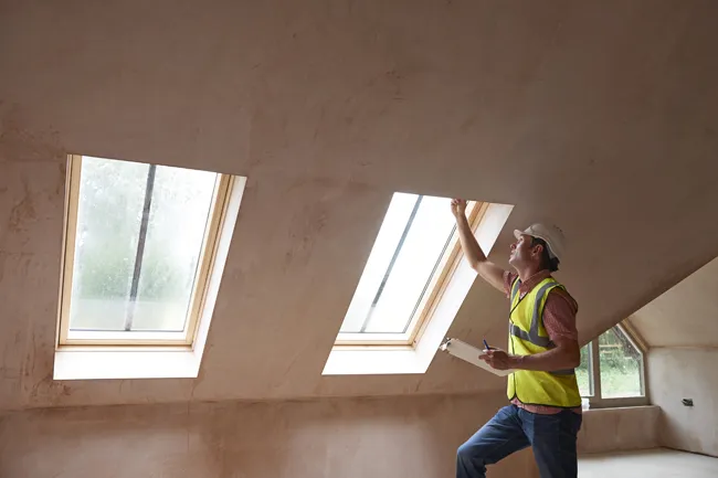 Inspector checking window frames and joinery for water damage on an Auckland property